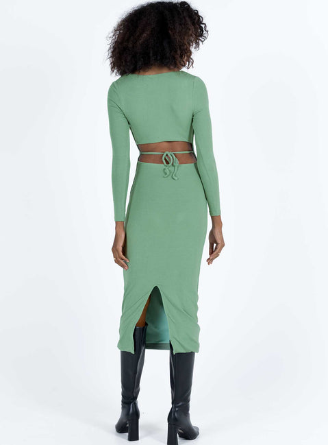 product Princess Polly High Neck  Nolan Midi Dress Green