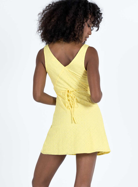 product Princess Polly Asymmetric Neckline  Nellie Mini Dress Yellow