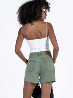 Xena Denim Shorts Green Princess Polly high-rise 