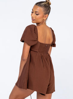 Lorna Romper Brown