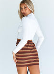 Motel Tuwi Skirt Multi Stripe Brown