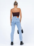 back view of model wearing Princess Polly Cambridge Denim Jeans High Waisted 