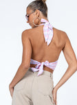 back view of model wearing Princess Polly Killara Top Multi Sleeveless Plunger 