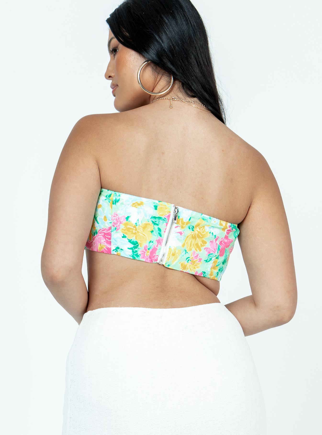 product Princess Polly Sleeveless Asymmetric Neckline  Stretford Strapless Top Multi