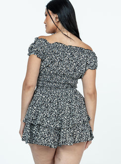 The Love Galore Romper Floral Black