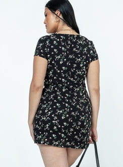product Princess Polly Crew Neck  Centennial Mini Dress Black Floral