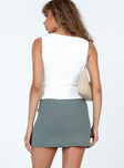 back view of model wearing Princess Polly Leo Mini Skirt Khaki Mini Skirts 