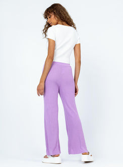 back view of model wearing Princess Polly Majid Pants Purple 