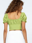 product Princess Polly Short Sleeves Square Neck  Jacana Top Green