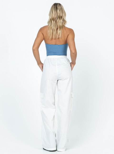 product Princess Polly High Waisted Pants  Lista Elastic Pocket Pants White