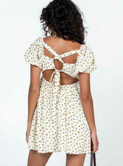 product Princess Polly Square Neck  Let's Dance Mini Dress Yellow Floral