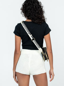 Shorts Knit material  High waisted  Elasticated waistband 