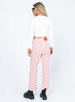 back view of model wearing Princess Polly Puerto Denim Jeans Multi Mid Rise 