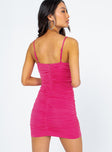 back view of model wearing Princess Polly Calliope Mini Dress Pink 