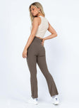 back view of model wearing Princess Polly Wendy Knit Pants Brown 