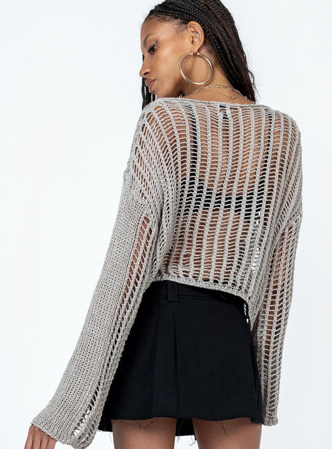 The Kennedy Sweater Beige Princess Polly  Cropped 