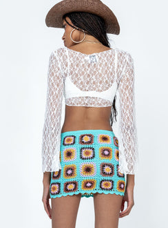 product Barbados Crotchet Mini Skirt Blue Princess Polly  Mini Skirts 