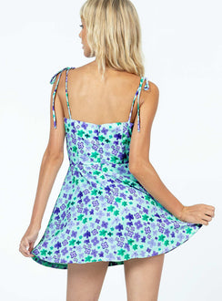 product Princess Polly Crew Neck  Elissa Mini Dress Green / Purple