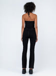 back view of model wearing Princess Polly Zia Flare Pants Black 