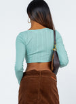 back view of model wearing Princess Polly Delma Top Sage 