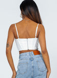 back view of model wearing Princess Polly Kirby Top White 