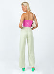 back view of model wearing Princess Polly Archer Pants Green Check 