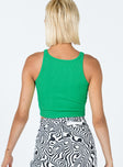 back view of model wearing Princess Polly Grow Girl Tank Top Green 