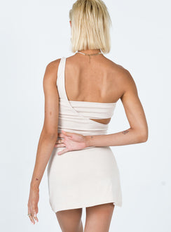 back view of model wearing Princess Polly Cooper Mini Dress Cream 
