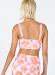 back view of model wearing Princess Polly Flower Child Corset Multi Sleeveless Square Neck 