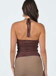 Top Spare button included  Soft knit material  Halter neck tie fastening  V neckline  Button front fastening 