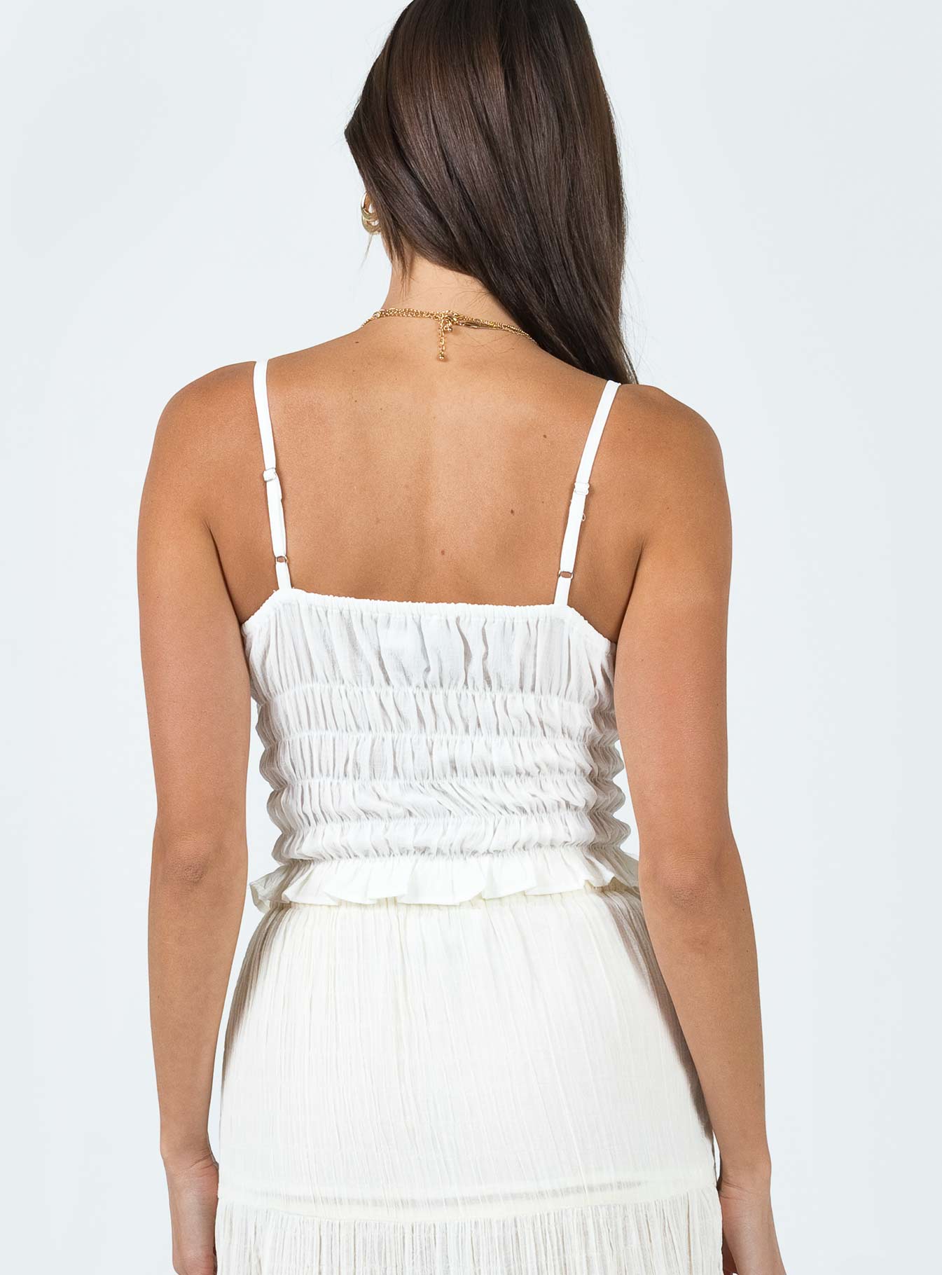 product Princess Polly Sleeveless Square Neck  Empress Of Love Top White