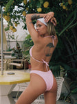 Pink bikini bottoms Shirred design Cheeky cut bottoms High cut leg Good stretch Fully lined