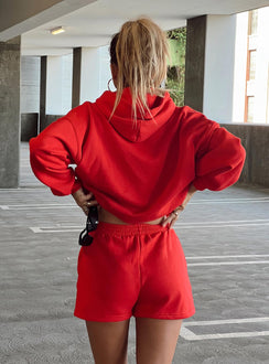 Voce Hoodie Red Princess Polly  Cropped 