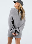 product Princess Polly High Neck  Quinten Sweater Mini Dress Grey