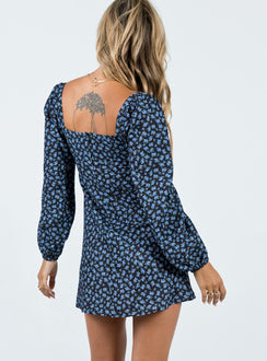 product Princess Polly High Neck  Yallara Long Sleeve Mini Dress Black / Floral