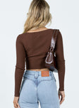 product Princess Polly Full Sleeves Square Neck  Havill Long Sleeve Top Brown