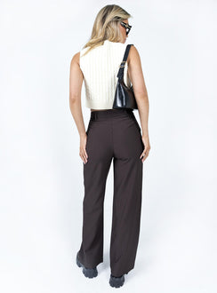 back view of model wearing Princess Polly Karcher Pants Brown 