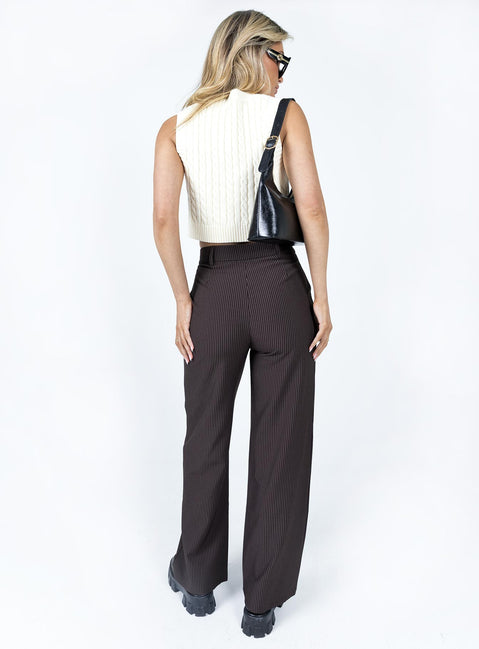 back view of model wearing Princess Polly Karcher Pants Brown 