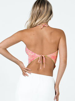back view of model wearing Princess Polly Kimber Top Pink Multi 