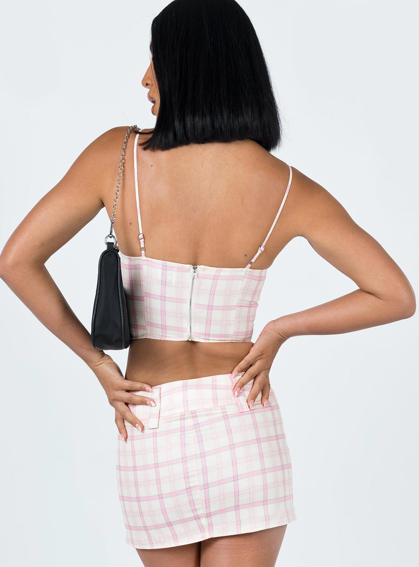 back view of model wearing Princess Polly Dayne Top Multi 