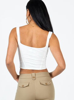 product Princess Polly Sleeveless Square Neck  Bruna Top White Low Impact