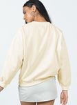 Athens Sweatshirt Cream Princess Polly  regular 