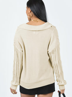 Symons Sweater Cream Princess Polly  long 