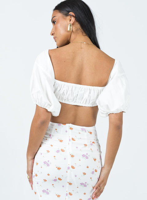 product Princess Polly Half Sleeves Sweetheart  Made In Heaven Top White