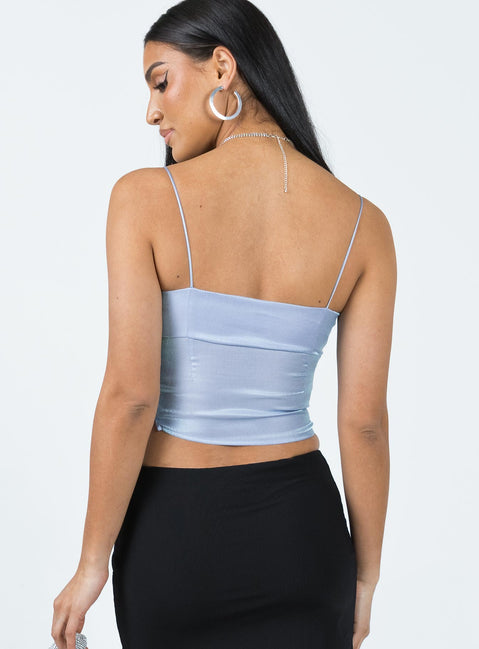 product Princess Polly Sleeveless Square Neck  White Rabbit Top Blue