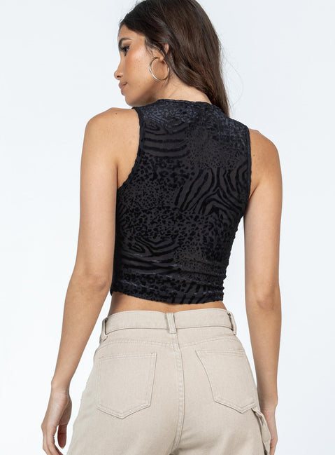 product Princess Polly Sleeveless High Neck  Demar Top Black