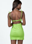 back view of model wearing Princess Polly Shanae Mini Dress Green 