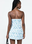 Princess Polly Sweetheart Neckline  In The Moment Strapless Mini Dress White / Blue