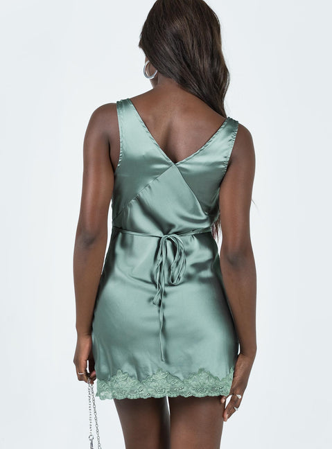 product Princess Polly Asymmetric Neckline  Athenia Mini Dress Green