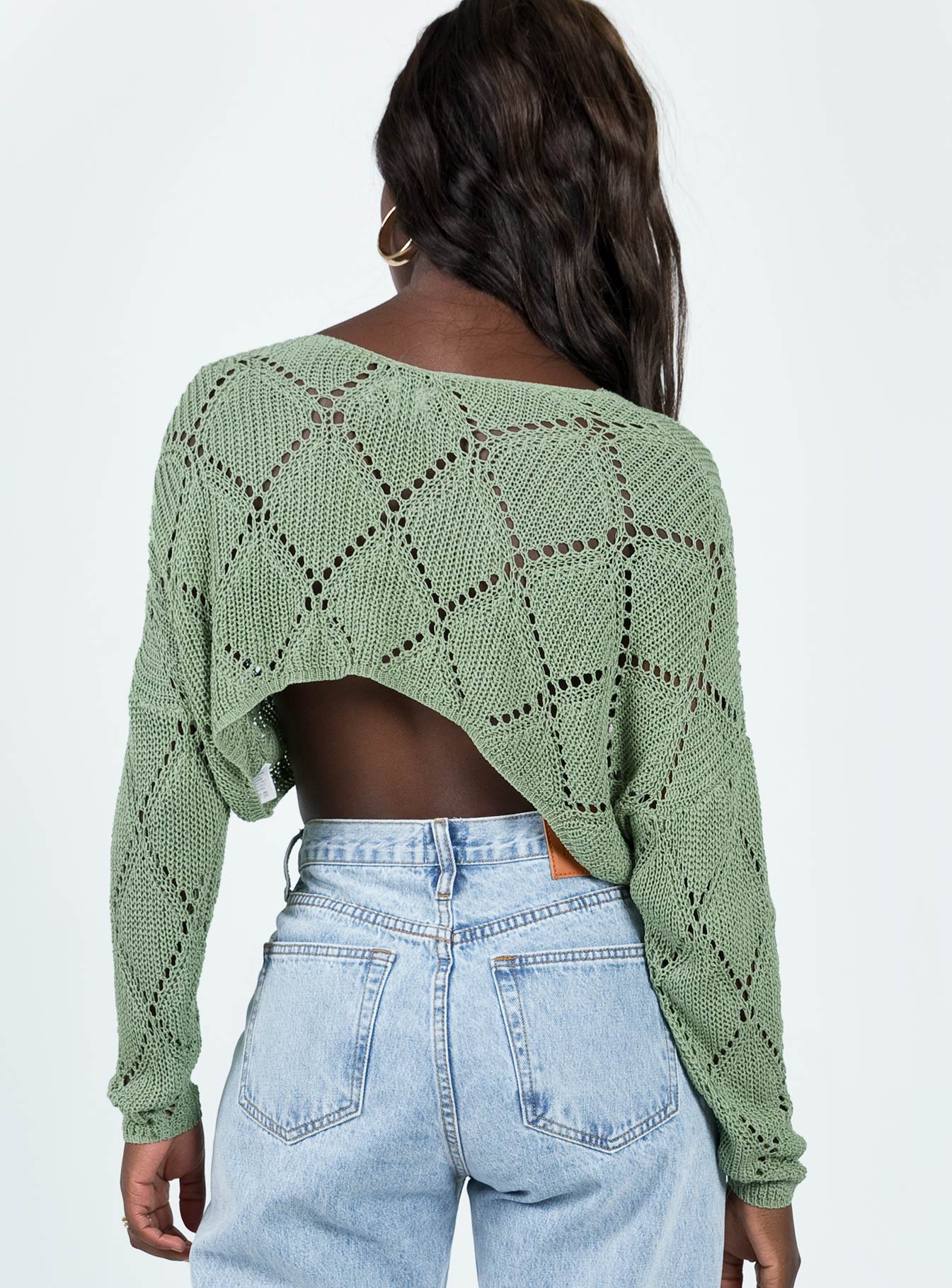 Otto Sweater Khaki Princess Polly  Cropped 